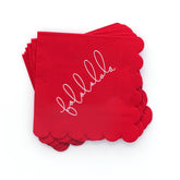 Falalalala Scalloped Cocktail Napkins